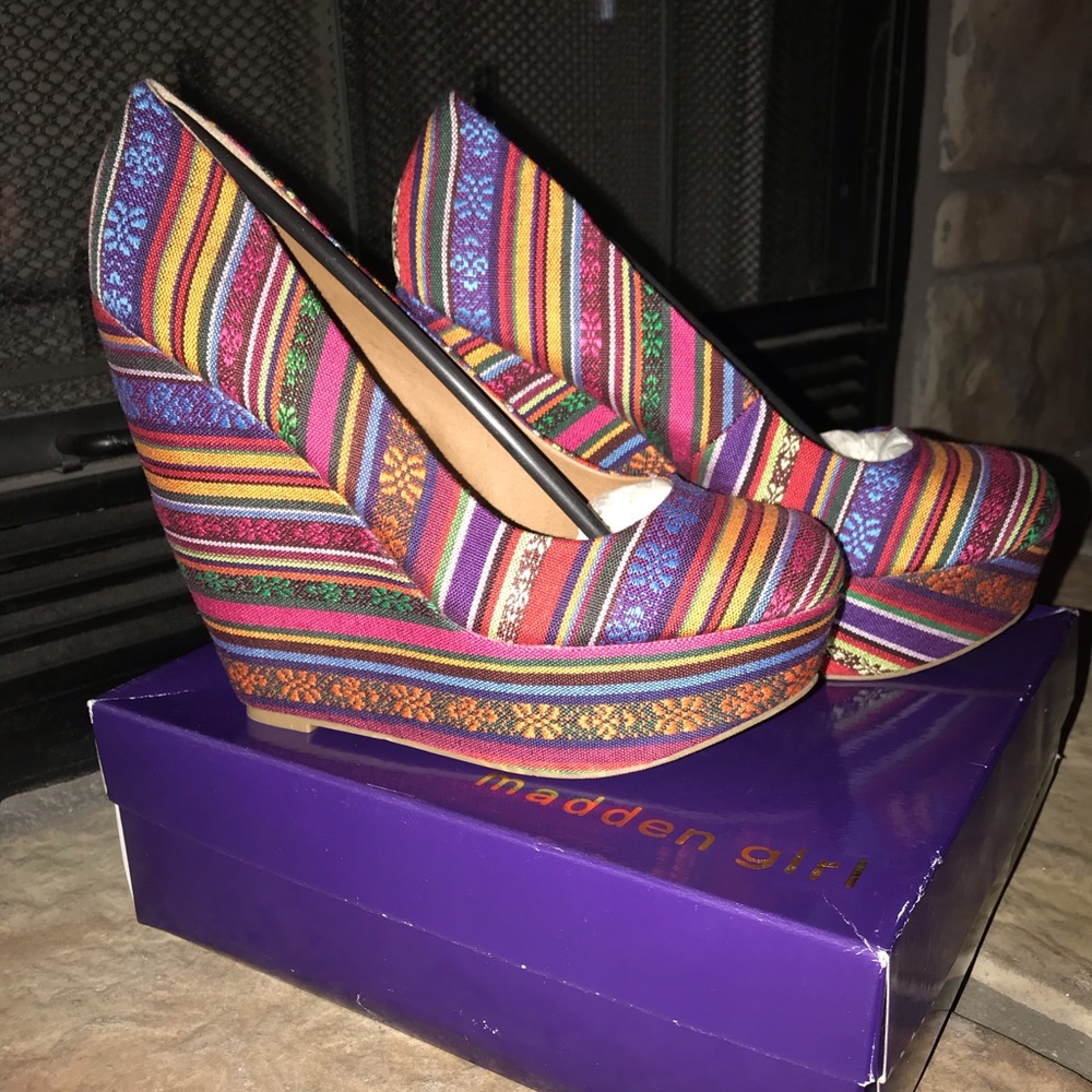 Madden Girl Craftty Multi Wedge Platform 8.5